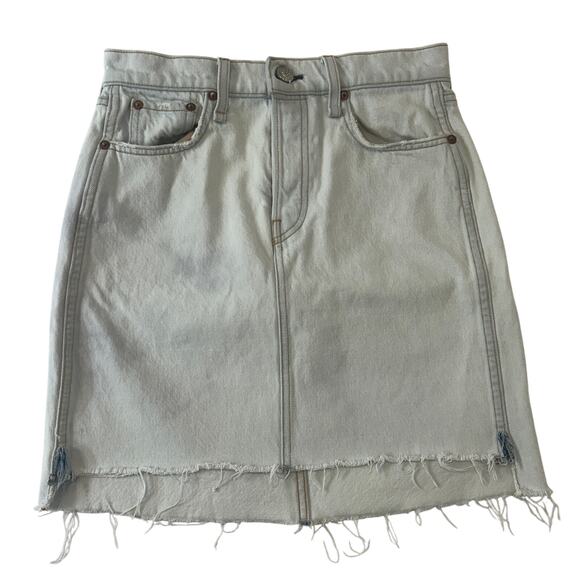 Rag and Bone women's High Rise Short Frayed Denim Skirt Size 26 - Picture 1 of 4